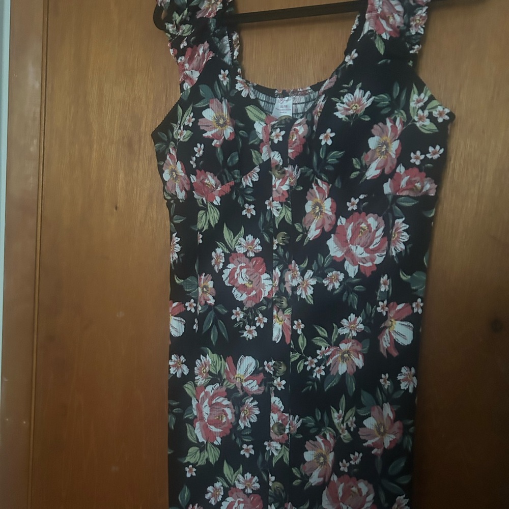 Elegant Black Floral Dress
